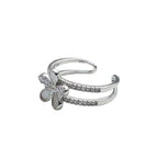 Pearl Flower Silver Ring