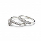Sterling Silver Pear Halo Set