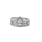 Sterling Silver Pear Halo Set