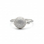 Sterling Silver Exquisite Pavé Ball Ring