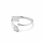 Open Ring with Pear Cut Crystals