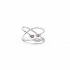 Elegant Silver Criss Cross Ring