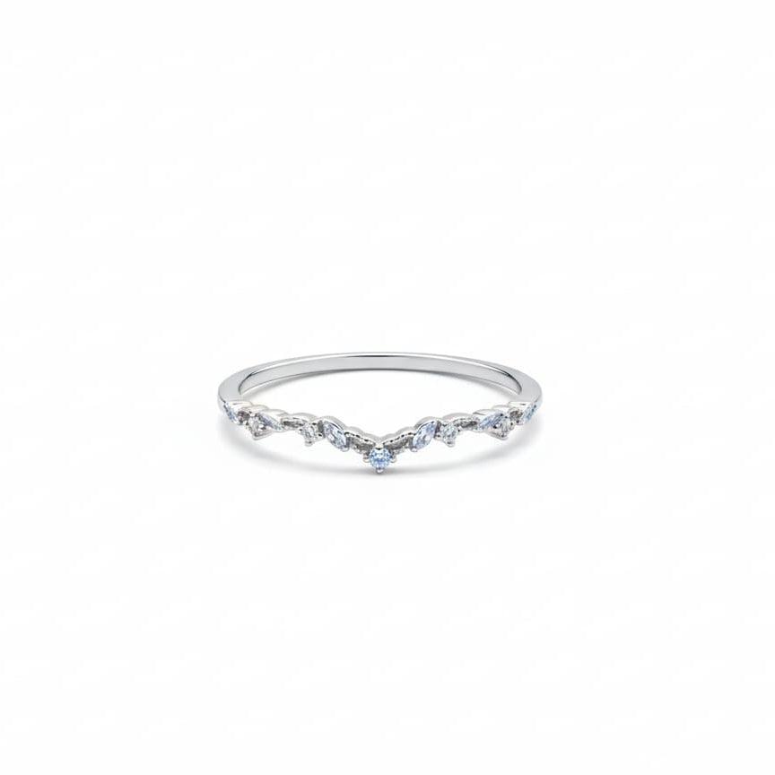 Modern Curved Silver Stacking Ring