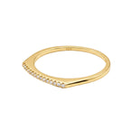 Gold Plated Knife-Edge Pavé Ring