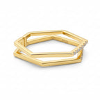 Hexagon Double-Layer Adjustable Ring