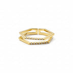 Hexagon Double-Layer Adjustable Ring