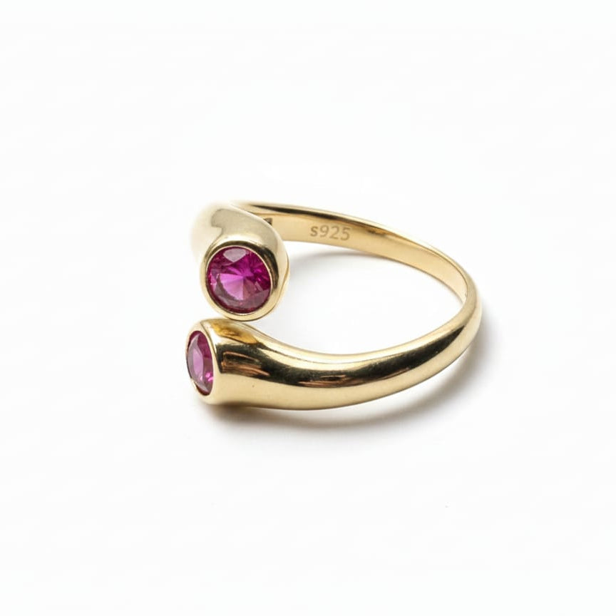 Open Bezel-set Bypass Zircon Ring