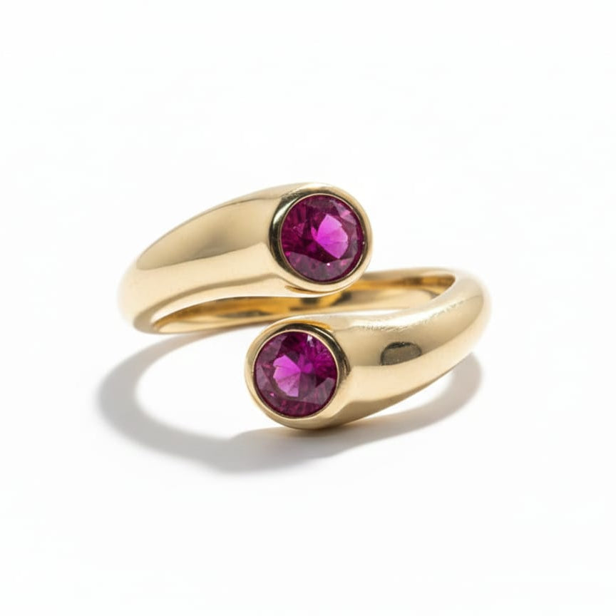 Open Bezel-set Bypass Zircon Ring