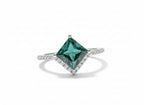 Princess-Cut Emerald Green Ring
