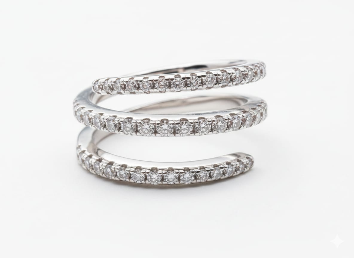 Triple-Layer Spiral Ring