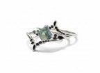 Moss Agate and Zircon Ring Set