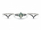 Moss Agate and Zircon Ring Set