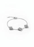925 Sterling Silver Triple Clover Bracelet