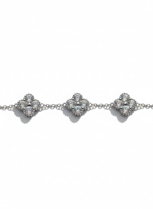 925 Sterling Silver Triple Clover Bracelet
