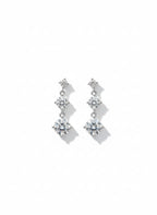 Sterling Silver Triple-Stone Drops