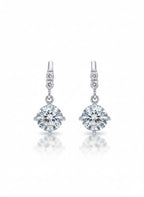 Round-Cut Solitaire Drop Earrings