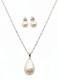 Teardrop Pearl Necklace & Stud Earring Set