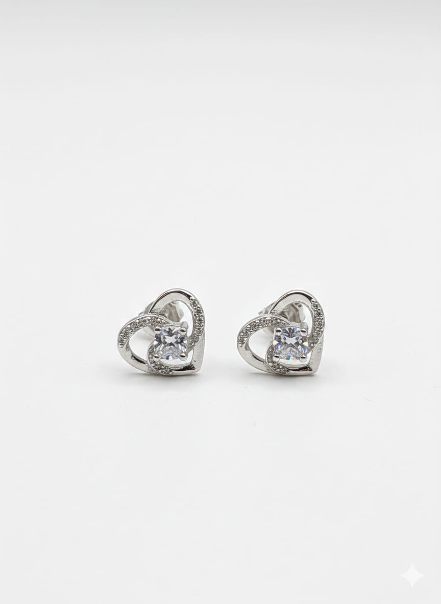 Shimmering Heart Necklace & Earring Set