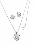 Shimmering Heart Necklace & Earring Set