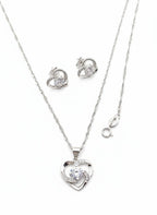 Shimmering Heart Necklace & Earring Set