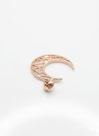 Rose Gold Lattice Crescent Necklace