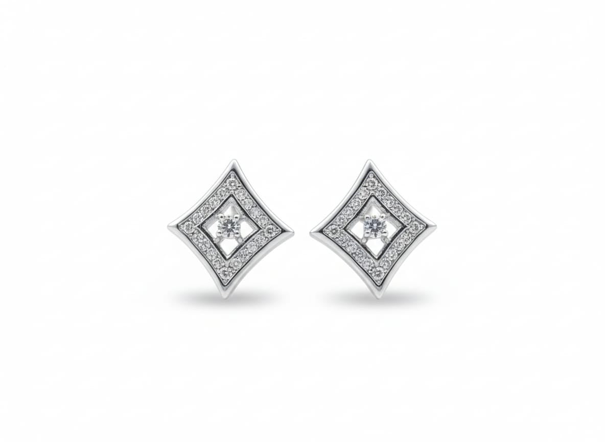 Geometric Rhombus Cut-Out Jewelry Set