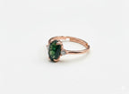 Hexagonal Moss Agate Rose Gold Ring