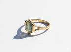 Hexagon Moss Agate Gold Ring