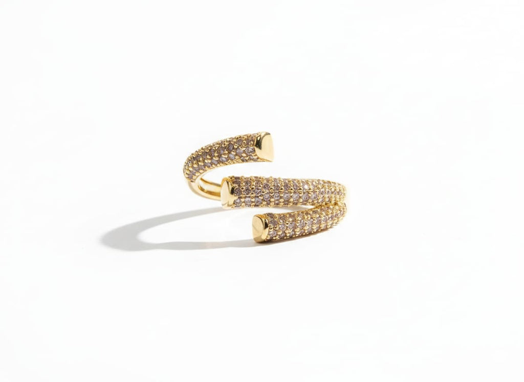 Wraparound Ring with Pavé Crystal Detailing
