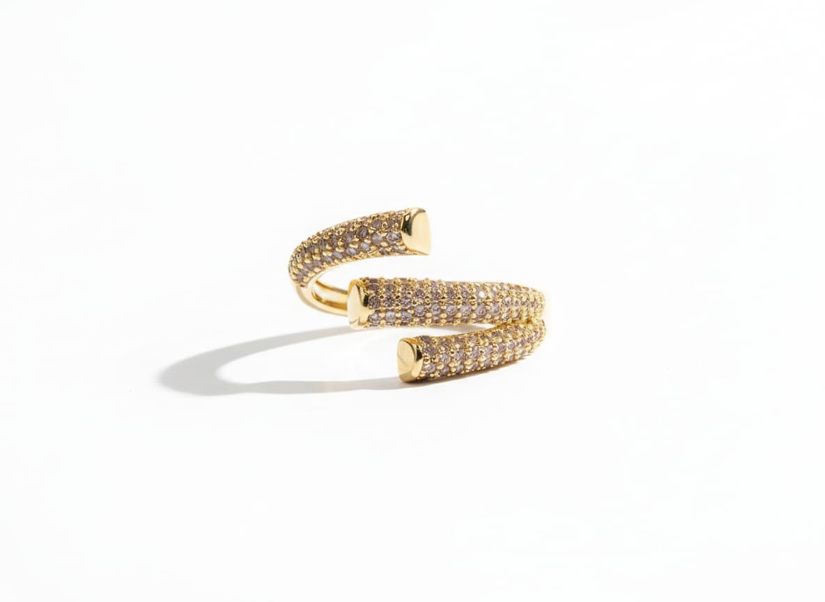 Wraparound Ring with Pavé Crystal Detailing