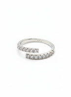 Modern Bypass Ring with Radiant Double-Row Pavé