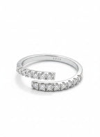 Modern Bypass Ring with Radiant Double-Row Pavé