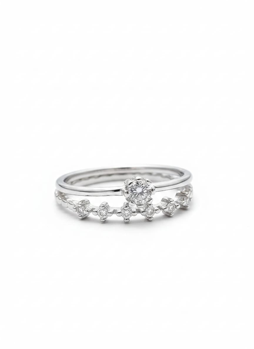 Sterling Silver Starburst Tiara Ring