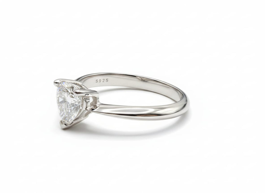 Sterling Silver Heart Solitaire Ring