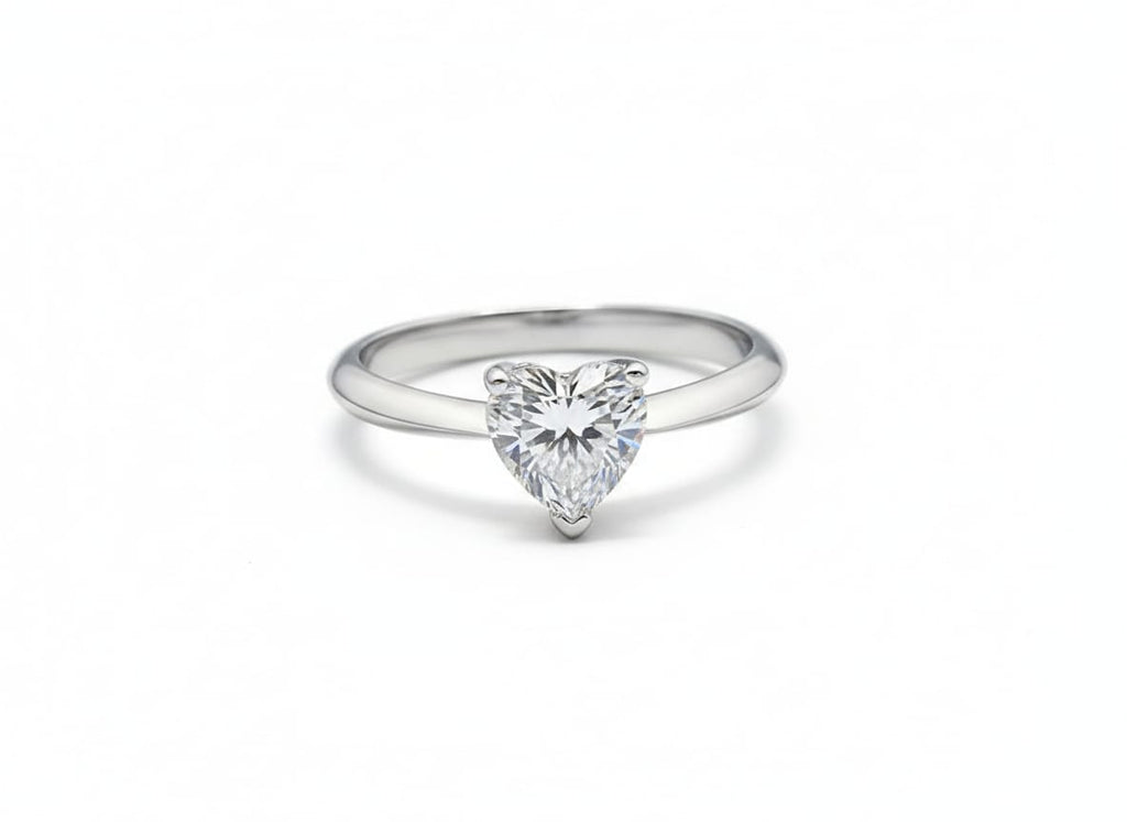 Sterling Silver Heart Solitaire Ring