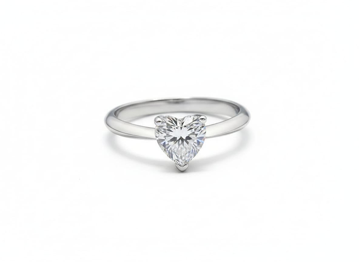 Sterling Silver Heart Solitaire Ring