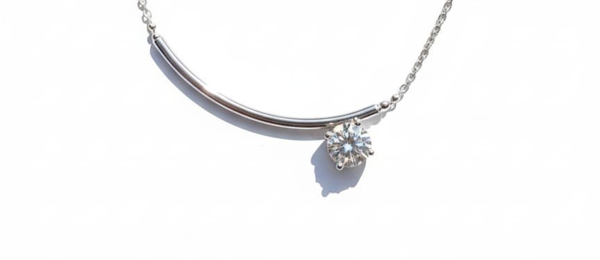 Moissanite Curved Bar Bead Chain Bracelet