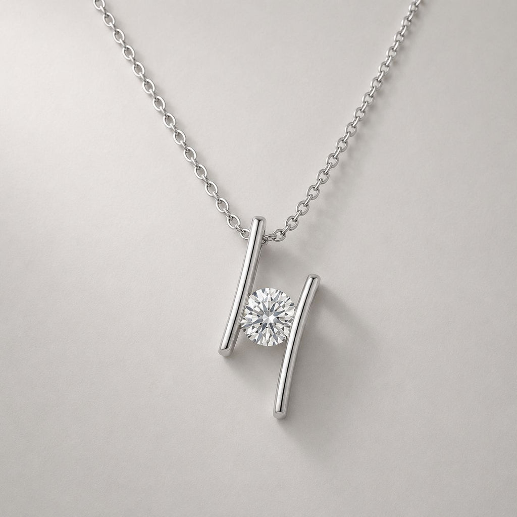 Abstract Geometric Solitaire Pendant