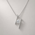 Abstract Geometric Solitaire Pendant