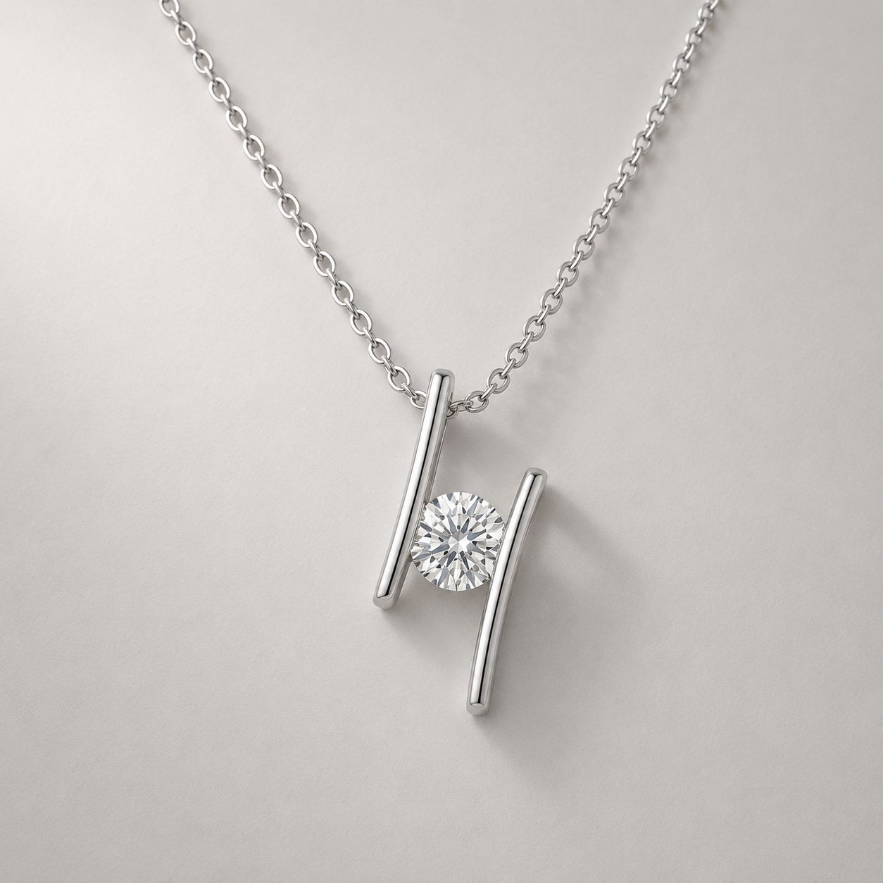 Abstract Geometric Solitaire Pendant