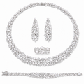Floral Bridal Set with Crystals and Pearl