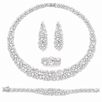 Floral Bridal Set with Crystals and Pearl
