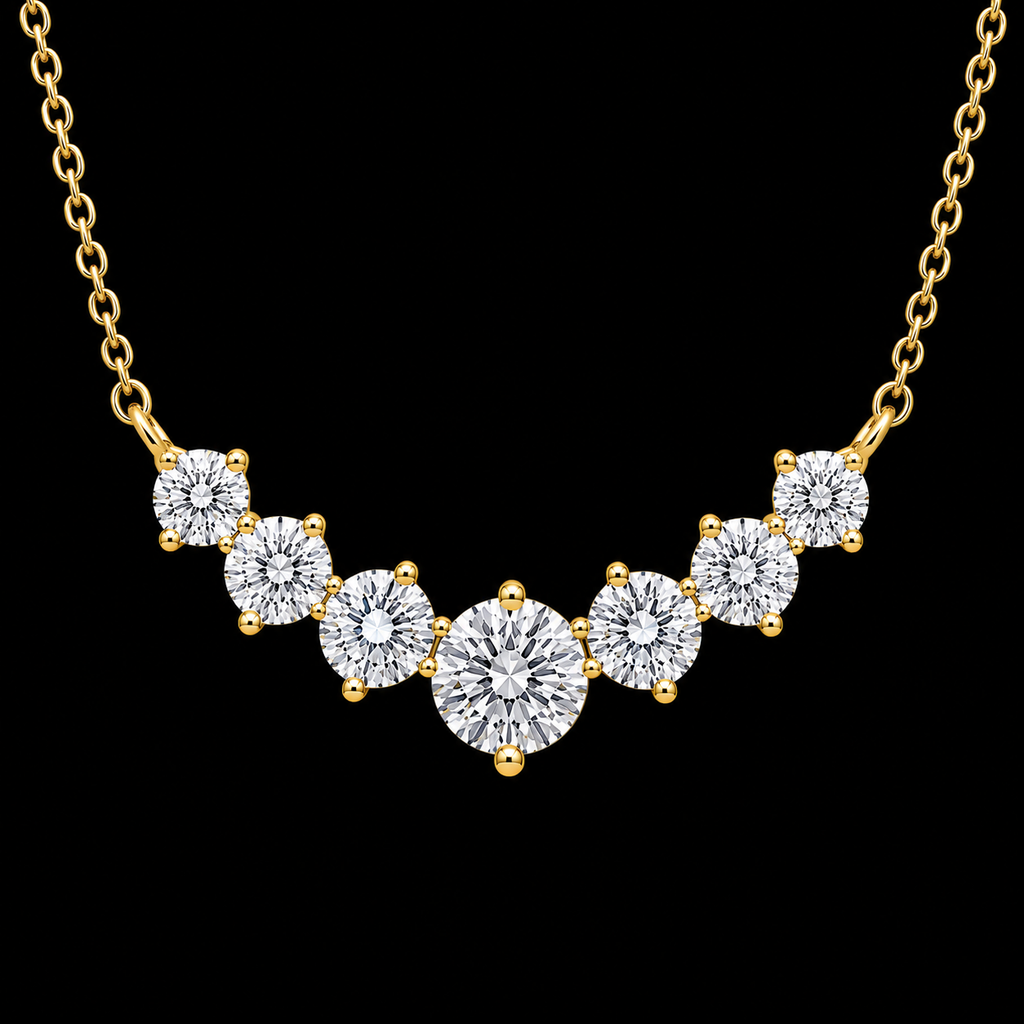 Sterling Silver Graduated Seven-Stone Necklace