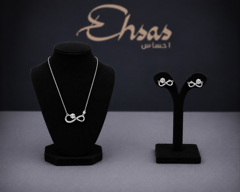 Infinity Blossom Necklace & Stud Earring Set