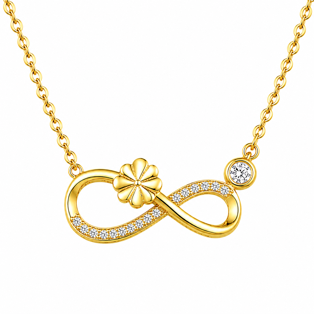 Infinity Blossom Necklace & Stud Earring Set
