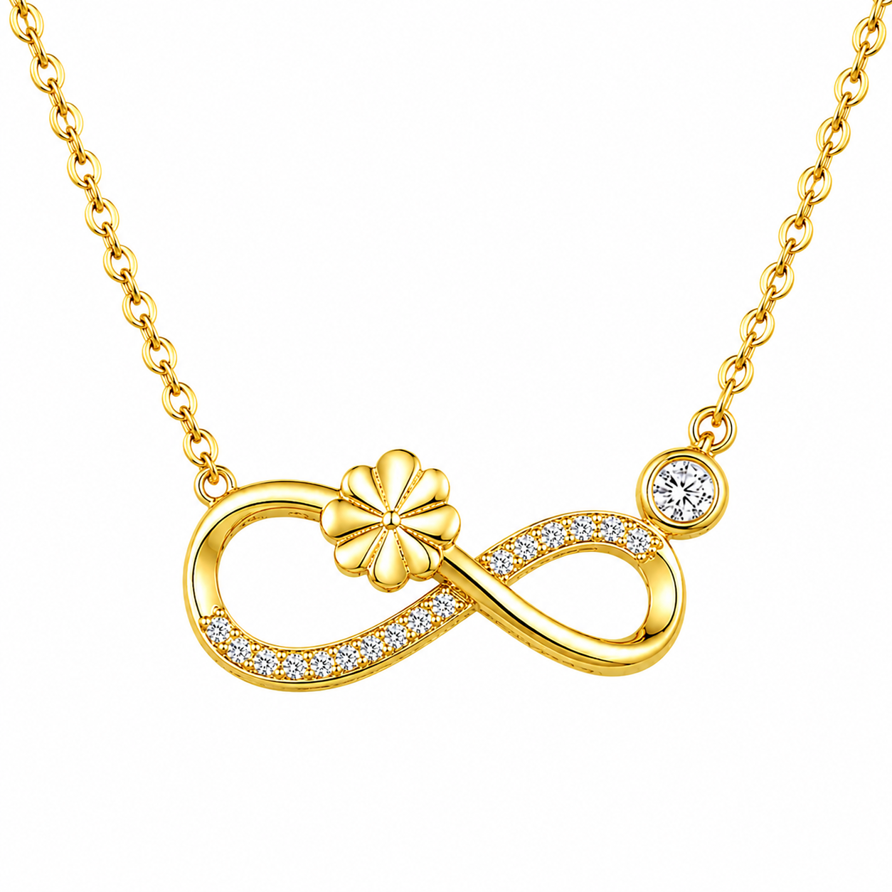 Infinity Blossom Necklace & Stud Earring Set