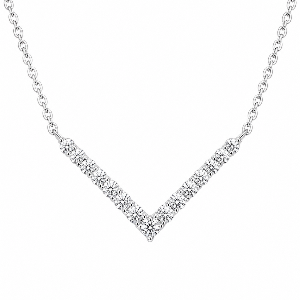V-Shaped Moissanite 925 Necklace