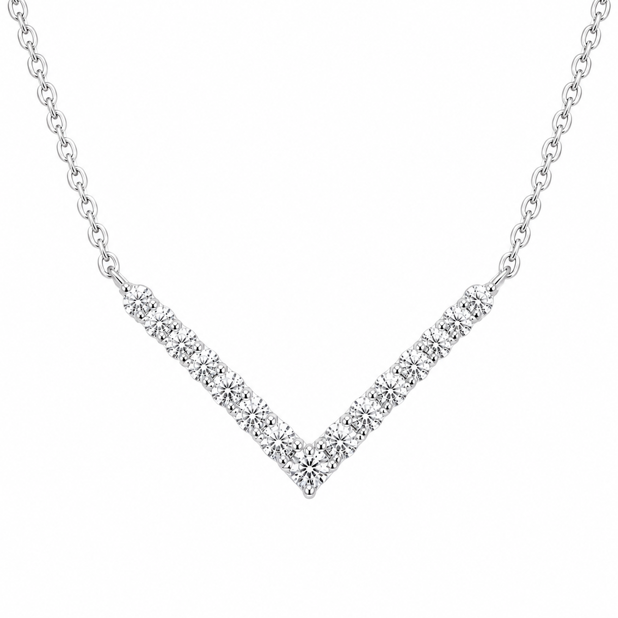 V-Shaped Moissanite 925 Necklace