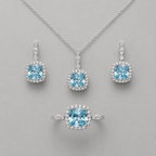 Ice-Blue Zircon Jewelry Set