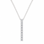 Sleek Linear Crystal Rhodium Pendant